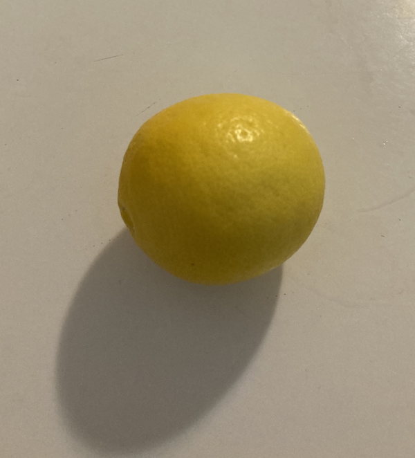 Lemon on kitchen counter